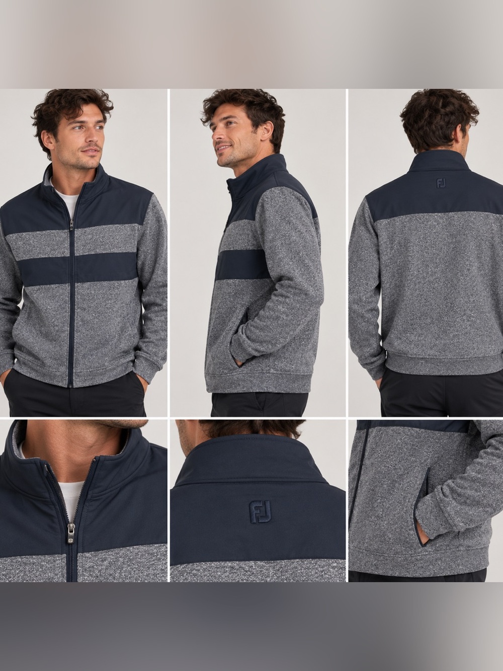 FootJoy Full-Zip Ribbed Warmth Golf Jacket / Sweater